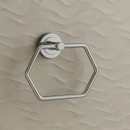 Hexagon Shape Towel Ring/ Napkin Holder/Hanger for bathroom Silver Towel Holder-26