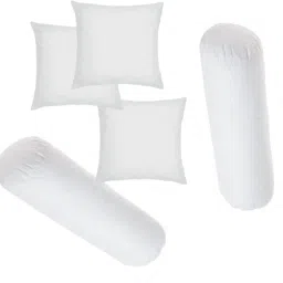 Jaipur Made Set of 2 Bolster & 3 Microfibre Solid Bolster Pack of 5-17