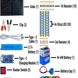 klvxken Mini Solar Science Project, LED Light & Other Science Project For Students Electronic Components Electronic Hobby Kit image 2