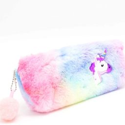 Unicorn Pencil Storage Bag Travel Pouch for Girls Soft Cute Cotton Unicorn Fur Pouch Stationery Pouch for School Pouch for Students Multicolor Art Canvas Pencil Box-1