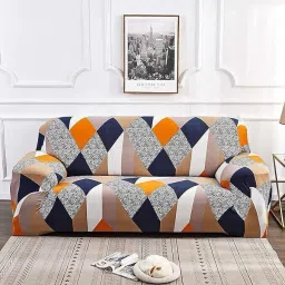 Polyester Floral 3 Seater Sofa Cover-image-84