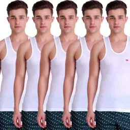 Pack of 5 Titanic Plain Men Vest-image-31