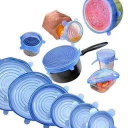 Microwave Safe Silicone Stretch Lids reuseable Flexible Covers for Rectangle 2.5 inch, 3.7 inch, 4.5 inch, 5.7 inch, 6.5 inch, 8.1 inch Lid, Pack of 1-image-31