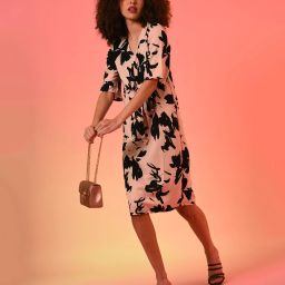 Women Fit and Flare Pink Above Knee/Mid Thigh Length Dress-image-48