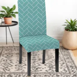 hotkei Green Polycotton Brick Printed 14x18 Inches Chair Covers (4 pieces)-picture-23