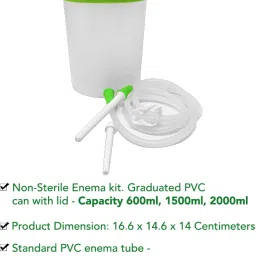 mowell Enema PVC can/Kit for Home use with user Manual with Capacity 1500ml Cathode Ray Tube image 3