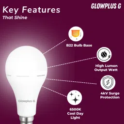 glowplus g Combo of 2 – 12W Emergency Bulbs for Power Cuts 3 hrs Bulb Emergency Light image 4