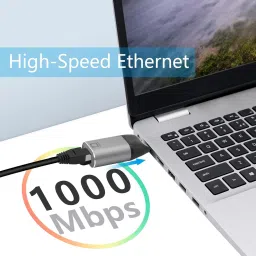 microware Gb LAN Adapter, USB C to Gigabit 1000MBPS Ethernet Adapter Wired Ethernet Lan Adapter compatible with Windows, Mac, Linux image 3