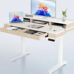 Valor Electric Height Adjustable Table | Sit Stand Desk | Home & Office Engineered Wood Multipurpose Table-11
