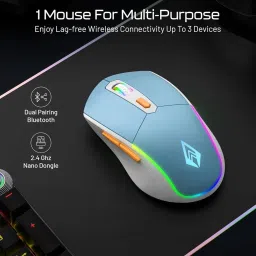 Archer Tech Lab Recurve 700 Wireless Gaming Mouse RGB light, dual Bluetooth/2.4GHz, 4 DPI, USB-C Wireless Ambidextrous OpticalGaming Mousewith Bluetooth image 3