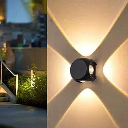 Outdoor Lighting - Exterior Wall Light for Porch & Patio - Up and Down Waterproof Light - Suitable for Garden, Terrace, Courtyard, Garage (2x3W - Diamond) (12WATT 4MARKIT EASY IP-65 Waterproof LIGHTAVERSE IP-65 Waterproof 12W LED Outdoor UP Down Left Right Wall Light - Warm White (Yellow) 5W LED Outdoor 4 Side (12WATT BALL) Gate Light Outdoor Lamp-14