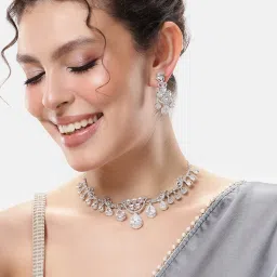 Alloy Rhodium White Jewel Set-image-20