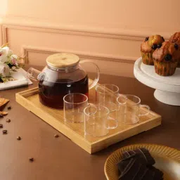 the decor mart Execite Transparent Glass (Set of 6) Teaware Set-picture-2