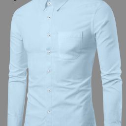 Men Slim Fit Solid Spread Collar Casual Shirt-image-55