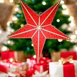 Paper Star Hanging Lantern_Red_AZ27pack of 1 Red Paper Hanging Lantern-image-28