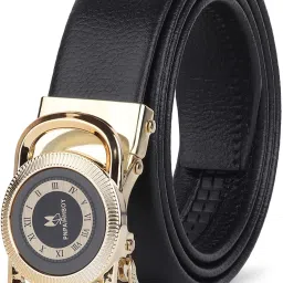 Men Black Artificial Leather, Texas Leatherite Belt-image-86