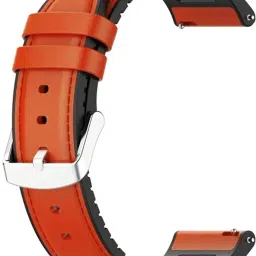 AOnes 22mm Watch Strap Leather Silicone Belt for Noise Colorfit Caliber 1.69 Inch Smart Watch Strap-image-9