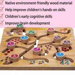 plus shine Number/Counting 1-10 Maze Matching Practice Board Game Wooden Maze Chase Puzzle image 5