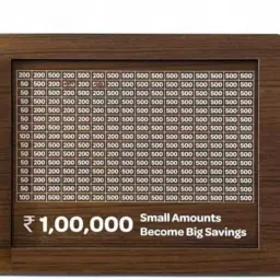 1 Lakh Money Saving Box Wooden Piggy Bank Money Saving Challenge Box for kids Coin Bank-image-64