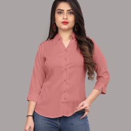 Women Regular Fit Solid Spread Collar Formal Shirt-image-79