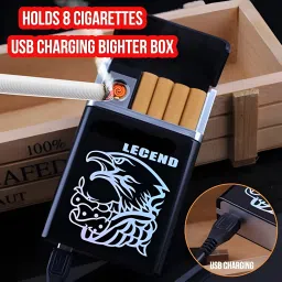 frony USB Rechargeable Lighters With Cigarette Case & Friendly Pocket Size LighterC315 USB Rechargeable Lighters With Cigarette Case & Friendly Pocket Size LighterC315 Pocket Lighter image 3