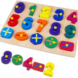 Math counting Board Toy Educational Counting Math Montessori Toys for Toddlers | Preschool Wood Toy Learning Blocks with Knobs Rainbow Wooden Number Peg Puzzle for Kids Jigsaw Puzzle Number Educational and Learning Puzzles Toy Wooden counting learning toy 1234 matching toy Early Baby brain tester Creative learning set Play, Read & Learn Number learning toys Math & Counting-5