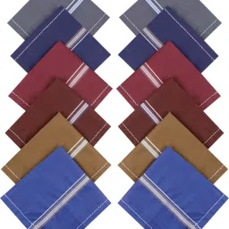Solo Men's Cotton Handkerchiefs (Multi-color) Pack of 12 ["Multicolor"] Handkerchief-image-21