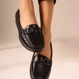 Black Soft & Flexy Loafers For Women-image-77