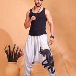 Animal Print Cotton Men Harem Pants-image-82