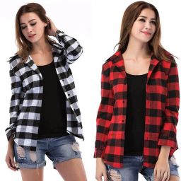 Women Regular Fit Checkered Spread Collar Casual Shirt-image-74
