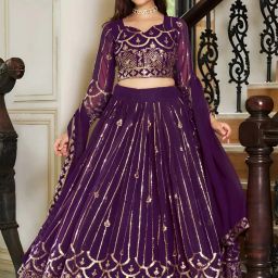 Embroidered, Embellished Semi Stitched Lehenga Choli-image-17