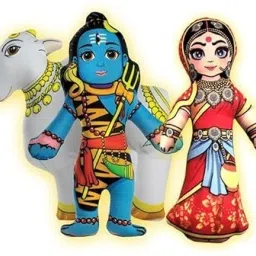 Lord Shiva, Parvati & Nandi Soft Toy Set – Indian Mythology Plush Dolls for Kids- 7.5 inch-image-44