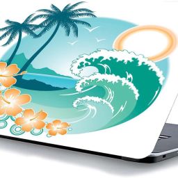 qth FLORAL LAP-4709 VINYL Reusable Laptop Skin Compatible for 15.6 inch-image-92