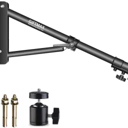 GiftMax Wall Mount Boom Arm for Photography Studio Video Strobe Lights, Max Length 56 inches, Horizontal and Vertical Rotatable Tripod Bracket, Monopod Kit-28