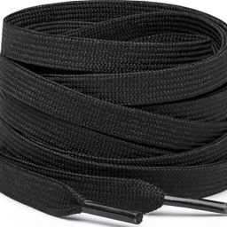 FEELPZONE . 3- pair Black Flat Shoe laces Wide Shoelaces for Athletic Running Sneakers Shoe Lace-image-128
