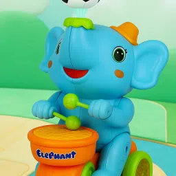 Musical Walking Elephant Toy, Drum Beating & Ball Blowing Action-image-57