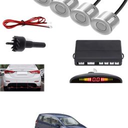 4Silver Parking Sensor With LED Display Increased Safety For Car-94 Universal 4 Silver Reverse Parking Sensor With LED Display For Cars-94 Parking Sensor-image-41