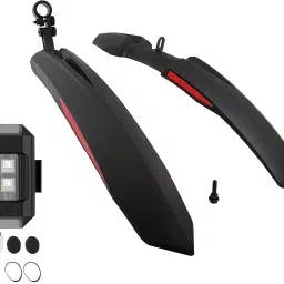 Front& Rear Mudguard With Iron Fitting With Cycle Helmet/Rear Light Full Length Front & Rear Fender-26