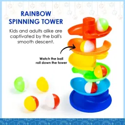 zokato Kinder Gift Set 3 in 1 Shape Shorter Cube, Rainbow Spinning Tower,Stake 'N' Spin image 3