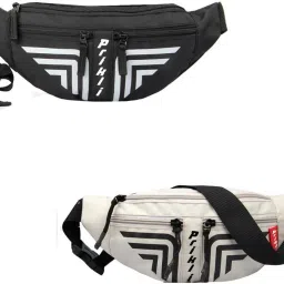 prikli Handy Hiking Zip pouch Document Phone Belt Sport Bum Multipurpose (Black) grey Waist Bag-image-64
