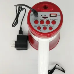 kh 30 Watts Handheld Megaphone with Recorder USB and Memory Card Input for Announcing; Talk; Record; Play; Siren; Music with Battery and Charger megaphone-001 Outdoor PA System image 5