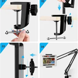 Mobtude Overhead Tripod Video Stand Phone Stand For Drawing Video Shoot & 360° Rotation Tripod, Tripod Ball Head, Tripod Bracket, Tripod Clamp, Tripod Kit image 3