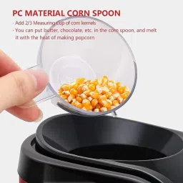 palamu Oil Free Hot Air Popcorn Cookware, Home Use Electric Mini Popcorn Maker Machine PMUPMRDF40E MINI POPCORN MAKER RED 200 L Popcorn Maker image 3