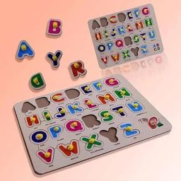 Wooden Capital-Alphabet Small-Alphabet ABCD Puzzle with knobs Toy for Kids-image-14