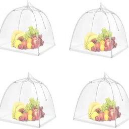 Polyester Infants Washable 4 pcs Food Protector Covers Food Umbrella Food Covers Net for Outdoor Picnic Mosquito Net-27