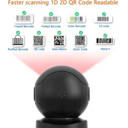 Q-IMAGE Hands-Free 2D & 1D USB Desktop Barcode Scanner with 300K CMOS Global Exposure Scan Engine |Larger Scan Window|Adjustable Angle|Buzzer LED 2D Camera Barcode Scanner image 2