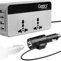 200W Car Power Inverter - SmartVoltage™ - Universal AC Outlet - 4 USB Car Laptop Charger-17
