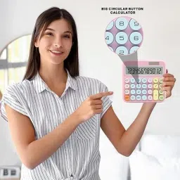 sitsra Colorful Mechanical Calculator,12 Digits Large Display ,Desktop Calculator Colorful Mechanical Calculator & 12 Digits Large Display & Desktop Calculator Basic Calculator image 2