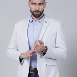 Men Self Design Single Breasted Casual Blazer-image-75