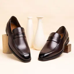 Brown Formal Slipon Mocassin Shoes for Men (SXMC) - UK 11 Mocassin For Men-image-9